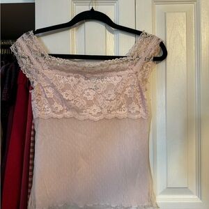 Elegant Lace Pink Women's Top